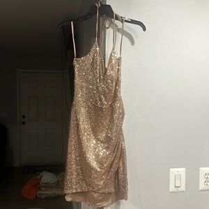 Gold sequence dress size large